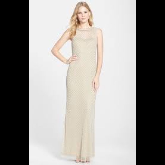 AIDAN MATTOXWomens Tan Embellished Evening - Picture 3 of 8